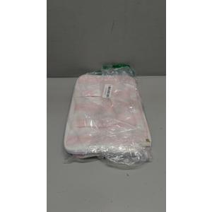 Travel Toiletry Bag for Women, Waterproof Clear Coated Portable Stripe Makeup Cosmetic Bag with Compartment, Travel Organizer for Shampoo, Conditioner, Brushes Set,Cosmetic Accessories(Pink-Green)