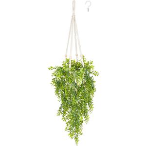 Mkono Fake Hanging Plant with Pot, Artificial Plants for Home Spring Decor Indoor Macrame Plant Hanger with Fake Vines Faux Hanging Planter Greenery for Bedroom Bathroom Office Decoration