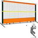 ORIENGEAR Tennis Rebound Practice Wall - 12ft x 6ft Rebounder Net for Racquet Sports, Ball & Pickleball, Training Backboard for Court Backyard and Indoor & Outdoor Use