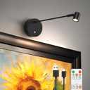 ZitoStory Lights for Pictures On Wall, Battery Operated Picture Light Rechargeable,Black Led Art Lighting for Paintings Wireless with Remote Magnetic Stick Dimmable and Timer1 Pack