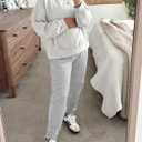 Peauty Women's Maternity Pants with Pockets,Over The Belly Stretchy Maternity Activewear Jogger Track Cuff Pregnancy Pants (Gray, S)