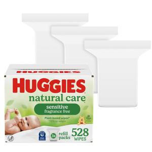 Huggies Natural Care Sensitive Baby Wipes, Unscented, 3 Packs, 528 Wipes