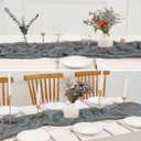 2 Pack 10 Ft Cheesecloth Table Runner Grey Gauze Long Table Runners Boho Gauze Cheese Cloth Table Runner Rustic Sheer Runner for Wedding Party Table Decor ( 35 x 120 Inch )