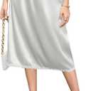 Litherday Half Slip for Under Dress Lace Long Underskirt Elastic Waist Satin Midi Skirt (XXL)