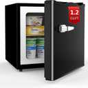 COWSAR Compact Mini Freezer, 1.2 Cu.Ft Small Upright Freezers with Handle, Removable Shelves, Adjustable Thermostat, Low Noise Stand up Congelador for Home, Office, Black