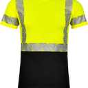 SMASYS Work Safety T Shirts, High Visibility Reflective T-Shirt, Hi-Vis Construction Workwear for Women(Short Sleeves Yellow,3XL)