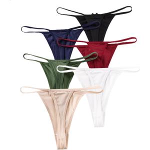 Murimia G-String Thongs for Women No Show Underwear Breathable Low Rise T-back Bikini Panties 1-6 Pack