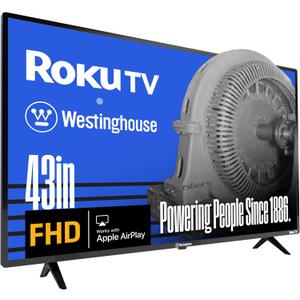 Westinghouse Roku TV - 43 Inch Smart TV, 1080P FHD Television with Wi-Fi Connectivity and Mobile App, Flat Screen, Bluetooth, Compatible with Apple AirPlay, Alexa and Google Assistant (Parts Only)
