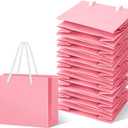 Fainne 24 Pcs Mini Gift Bags with Handle Extra Small Gift Bag for Card Father Wedding Baby Shower Favor Birthday Party Wrapping Supplies(4 x 5 x 2 Inch,Pink)