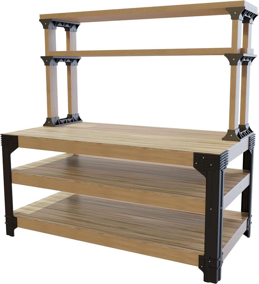2x4basics 90164MI Custom Work Bench and Shelving Storage System, Black