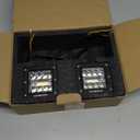 Auxbeam 6 Modes Amber White Series LED Cubes, 3Inch 72W LED Pods Dual Color Off-Road Strobe Lights, Spot Flood Combo Driving Offroad Ditch Lights Flashing Warning Functional, Pair