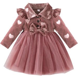 Rosibel Baby Girls Velvet Tutu Dress Infant Girl Special Occasion Clothes Fall Winter Dresses Outfits 6M to 3 Years (9-12 M)