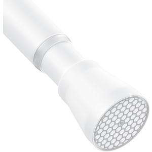 AIZESI Shower Curtain Rod 30-64 Inch No Drilling Adjustable Shower Rod Never Rust & Non-Slip Tension Curtain Rod White Spring Loaded Curtain Rods for Window Bathroom Doorway Closet Cupboard (34" to 59"-1Pcs)