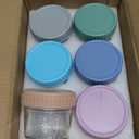 DRKIO 6 Pack Glass Baby Food Storage Containers - 4 Oz Baby Food Jars with Lids Baby Food Maker Microwave Dishwasher Freezer Safe 100% Leak Proof BPA Free Reusable