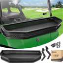 10L0L Golf Cart Front Cargo Basket for EZGO TXT/RXVClub Car DS/PrecedentYamaha G22/G29 - Heavy-Duty Steel Mesh Storage Rack, Gas/Electric Compatible