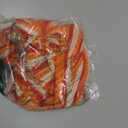 Verdusa Women's Colorblock Striped Crop Halter Top Tie Backless V Neck Going Out Tops (Large, Orange Red)