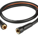 Hybrid Lead In Garden Hose 5/8 IN. x 6 FT, Heavy Duty, Lightweight, Flexible with Rotatable Grip Handle and Solid Brass Fittings, Gray+Orange