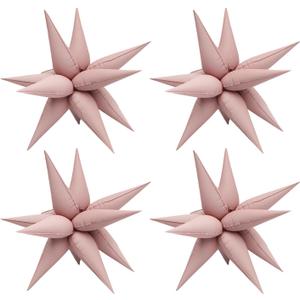 50pcs Matte Pink 20' Water Drop Foil Cone Mylar Balloons Matte Pink Star Balloons Explosion Star for Girls Boys Birthday Party Wedding Baby Shower Party Decor