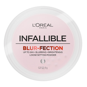 L'Oreal Paris Infallible Blurfection Longwear Loose Setting Powder, Blurring Face Powder With Up to 24HRs of Wear, Brightening Light Pink, 1 Kit