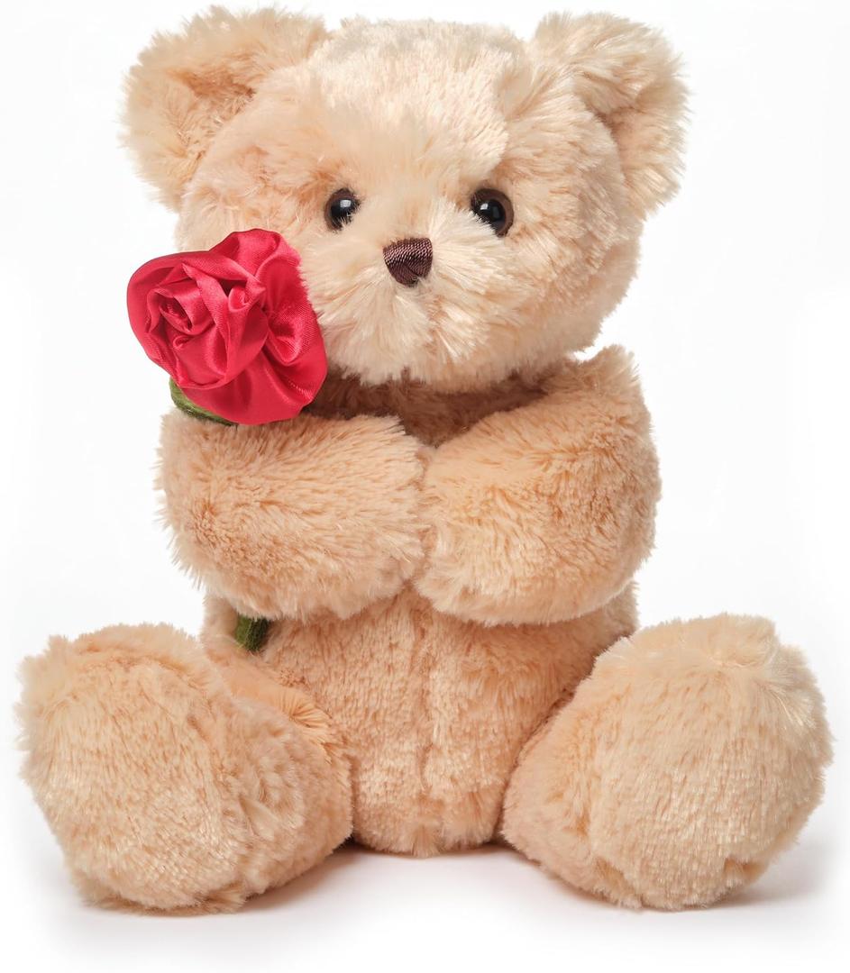 Bearington Remington The Teddy Bear, 9.5 Inch Valentine's Day Stuffed Animal, Ideal for Valentine's Gift for Kids & Girlfriends