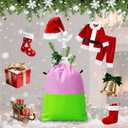 2 x Water-Resistant Gift Bags Storage Bags with 2 Handles Reusable Big Bags, Party Supplies, New Year Celebration,39" x 47",Pink+Green