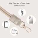 2 x 2 Pack Crossbody & Neck Phone Strap, Customizable Neck Strap with 0.5mm Removable Phone Tab, Hands-Free Holder for Phones, Earphones, Badges & Keys (Black+Black)