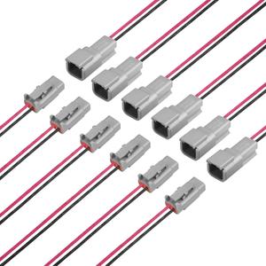 JRready ST9034 Deutsch 2 Wire DTM Connectors Kit 20AWG (UL3266), IP68 Waterproof Automotive Electrical 2 Pin Connector, Gray Male and Female Wire Harness Connectors for Car Truck Boat, 6 Sets