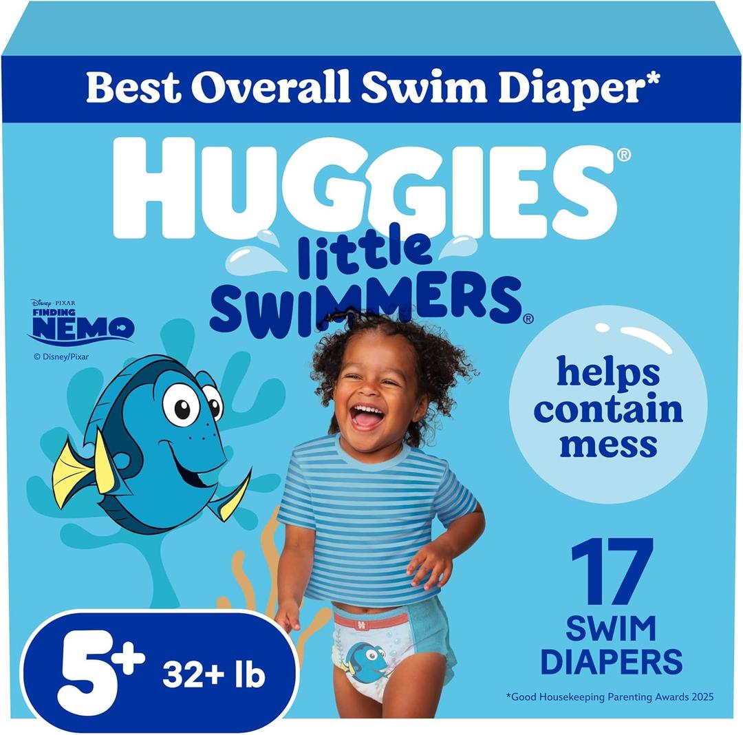 Huggies Little Swimmers Disposable Swim Diapers, Size 56 (32+ lbs), 17 Ct