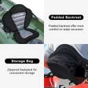 Kayak Seat Deluxe Padded Canoe Seat Adjustable Kayak Backrest Replacement Seat Cushion Pad Back Support with Detachable Back Storage Bag for Universal Sit
