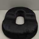 Orthopedic Donut Seat Cushion Memory Foam Cushion - Tailbone & Coccyx Pillow - Pain Relief for Hemorrhoids, Prostate, Pregnancy, Post Natal Sciatica (Black)