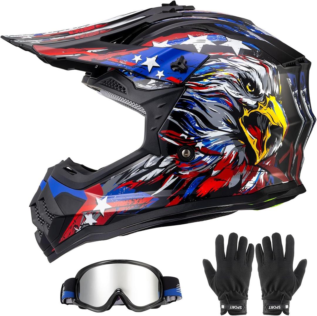OUMURS Dirt Bike Helmet for Kids DOT Certified, Full Face Motocross Helmets, Medium 