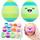 Thenshop 12 Pcs Easter Plush Eggs, Colorful Happy Easter Print Stuffed Eggs, Soft Basket Stuffers Goodie Bags and Party Favors for Hunting Party Favors Gift for Kids