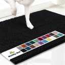 Muddy Mat Shown on TV  Super Absorbent Microfiber Dog Door Mat for Muddy Paws, Non-Slip Washable Pet Rug, Quick Dry Chenille Entryway Carpet, Machine Washable Indoor Outdoor mat, Black 35"x24" (24" x 35", Black)
