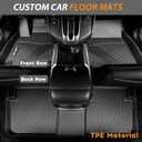 AIPOIL Floor Mats for Audi Q5 2009-2017 Fits 1st & 2nd Row TPE All Weather Anti-Slip Floor Liners Full Set Custom Car Mats Accessories, Black