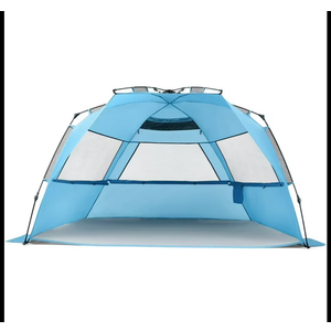 Pacific Breeze Easy Setup Beach Tent, SPF 50+ Pop Up Beach Tent Provides shelter from The Sun for 4+ People