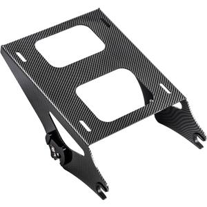 Black Carbon Fiber Pattern Detachable Tour Pack Mount Bracket Luggage Rack for Harley Touring Street Road Electra Glide Road King 2014-2026