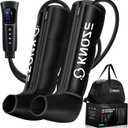 KNQZE Air Compression Recovery System, Foot and Full Leg Recovery Boots with Dynamic Pressure for Fast Therapy, Professional Device for Circulation and Pain Relief (Black)