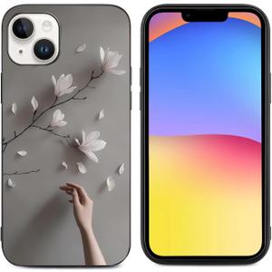 iPhone 15 Case with Design for Girls Women, Shockproof, Hand Picked Flowers Slip Resistant Slim Fit Protective Phone Case