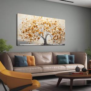 Decorative Painting Tree of Life Canvas Wall Art Pictures for Living Room Bedroom Canvas Wall Decor Large Artwork Wall Decor Ready to Hang Artwork Print with Frame Modern Wall Art Size 24x48 A