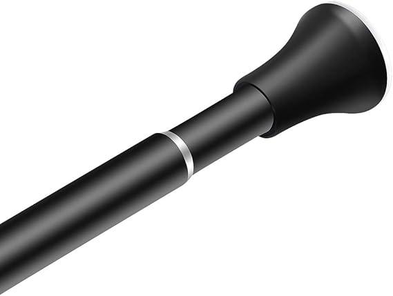 ALLZONE Premium Spring Tension Rod, Shower Curtain Rod, Black, 44-74Inch
