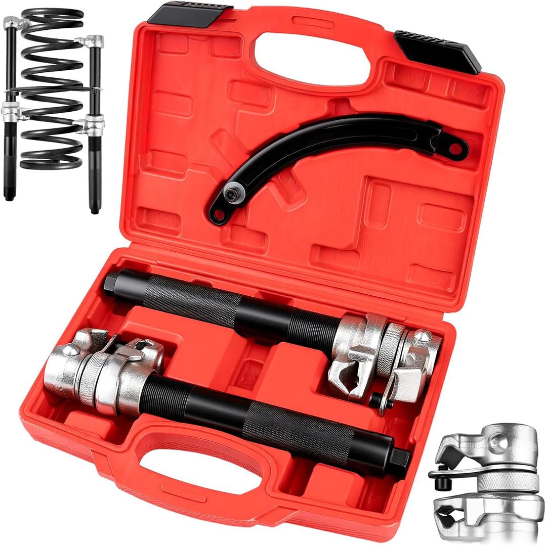 2 PCS Coil Spring Compressor Tool, Automotive Strut Spring Compressor, Heavy Duty Strut Spring Compression with Safety Jaws and Holder, Spring Compressor Tool 2205 LB Capacity