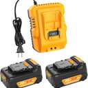 TeenPower Upgraded 20V 6.0Ah Battery Replacement for Dewalt 20v Battery 2 Pack with DCB112 Charger Combo