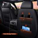 Full Set Seat Covers Fit for Kia Telluride 2020-2024 2025,7 Seat Car Seat Cover,Faux Leather Waterproof Automotive Seat Covers with Airbag Compatible(Black, 3 Rows 7 Seats)