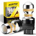 AUXITO LED Turn Signal Bulb 3157 LED Bulbs Amber Yellow Brighter 3156 3457A 4057 4157 LED Bulb for Front Rear Turn Signal Light Blinker DRL Marker Parking Lights, Pack of 2
