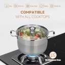 Ohtomber 8 Quart Stock Pot - Stainless Steel Large Cooking Induction Pot with Lid for Pasta, Soup, Spaghetti, Nonstick Thick Base Deep Stockpot, Kitchen Cookware for Stew, Simmer, Boiling, Canning