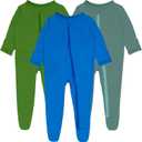 GUISBY Baby Pajamas with Mittens, 2 Way Zipper Long Sleeve Sleepers 3-pack (0-3  Months)