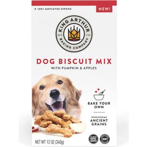 King Arthur Dog Biscuit Mix, Pumpkin & Apple, Homemade Dog Treats, 12oz (EXP 04/20/27)