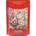 Fruidles 80-Count Red Double Heart Tattoo Lollipop Sucker, White Shaped Lollipop with Red Heart, 10g Individually Wrapped Candy (EXP 11/02/26)