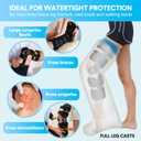 Waterproof Extra Wide Full Leg Cast Cover for Shower Adults, Extra Large Full Leg Shower Cover, Watertight Silicone Foot Protector for Plus Size Adults Surgery Shower Boot