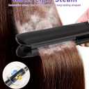 Steam Straighteners for Hair, Professional Salon Titanium Vapor Straightening Irons, High-end Salon Water Light Steam Flat Iron | 24 Hour Anti-frizz | Make Hair Smooth and Adds Shine, Black